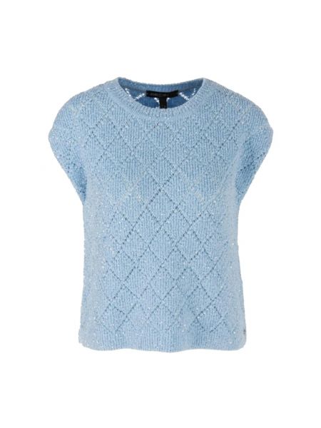 Dzianinowy sweter Marc Cain niebieski