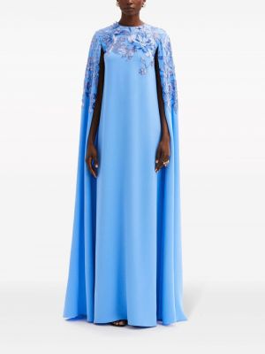 Gėlėtas vakarinė suknelė Oscar De La Renta mėlyna