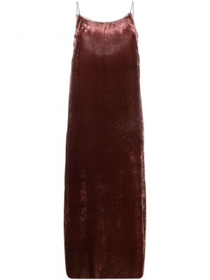 Žametna koktejl obleka iz rebrastega žameta Uma Wang rdeča