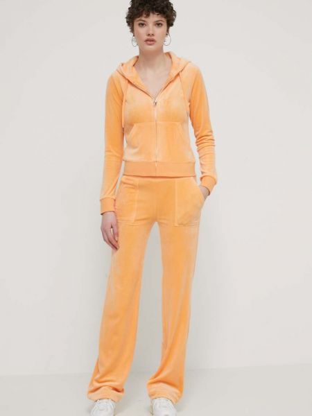 Велюрові спортивні штани з аплікацією Juicy Couture помаранчеві