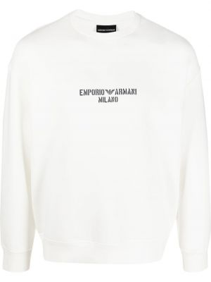 Bluza dresowa z printem Emporio Armani, biały