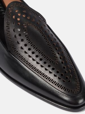 Kožené loafers Alaã¯a černé