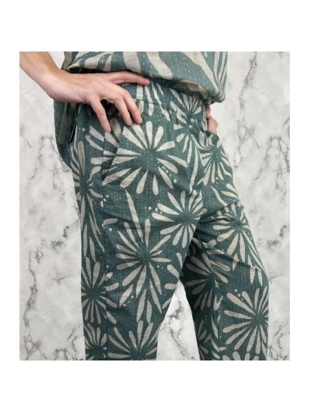Spodnie w kwiatki Diega zielone