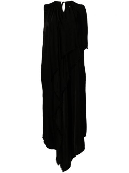 Drapované šaty bez rukávů Uma Wang černé