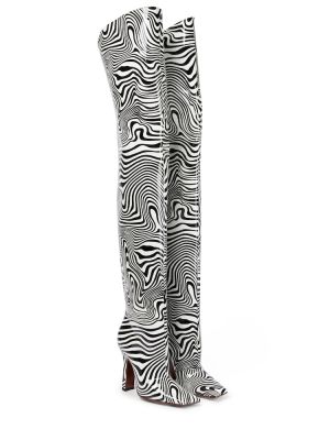 Gumijasti škornji s potiskom z zebra vzorcem Vetements črna