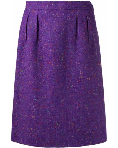 Falda de tweed Yves Saint Laurent Pre-owned violeta