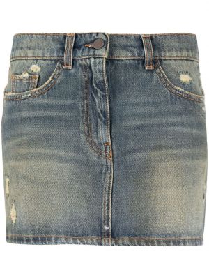 Spódnica jeansowa z dziurami Palm Angels niebieska