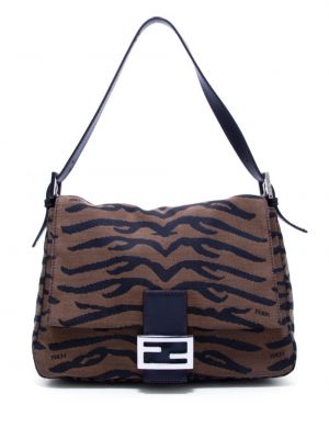 Чанта за ръка на райета с принт зебра Fendi Pre-owned