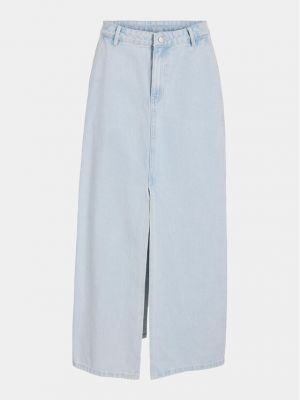 Priliehavá džínsová sukňa Vila modrá