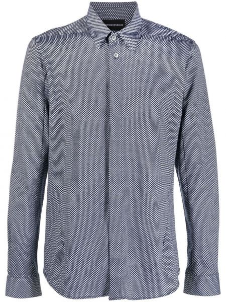 Chemise à imprimé à motif géométrique Emporio Armani bleu