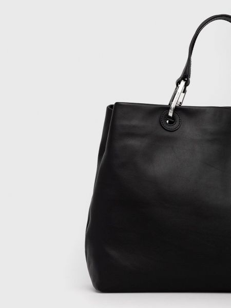 Bőr táska Emporio Armani fekete