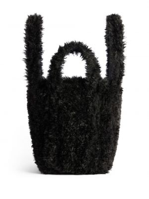Pelz shopper handtasche Balenciaga schwarz