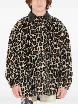 Pelz hemd mit print mit leopardenmuster Maison Margiela