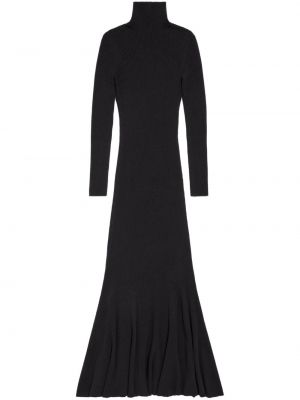Dolga obleka iz kašmirja Balenciaga črna