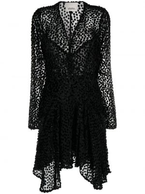 Priehľadné koktejlkové šaty Isabel Marant čierna