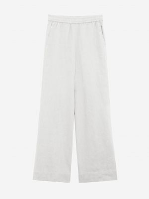 Меланжирани широки панталони тип „марлен“ Ecoalf бяло