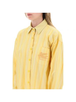 Vestido camisero a rayas oversized Etro amarillo