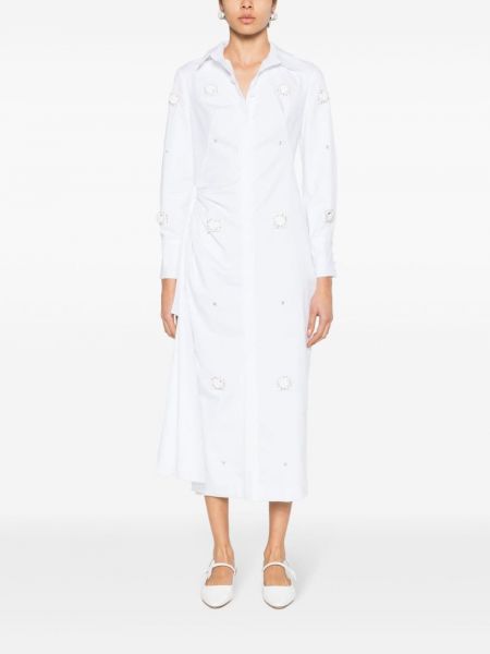 Robe chemise à imprimé en cristal Huishan Zhang blanc