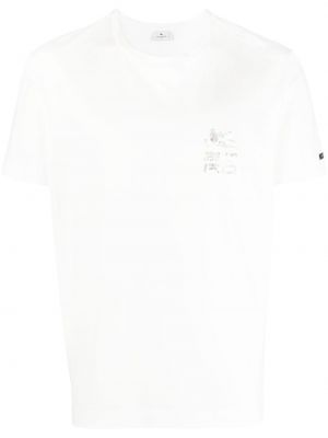 Bavlněné tričko s potiskem Etro bílé