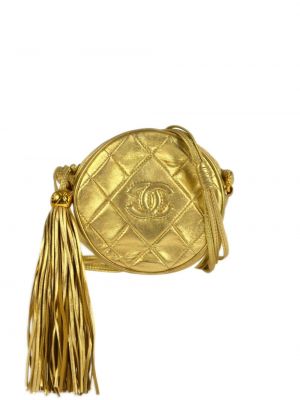 Чанта за ръка с ресни Chanel Pre-owned златисто