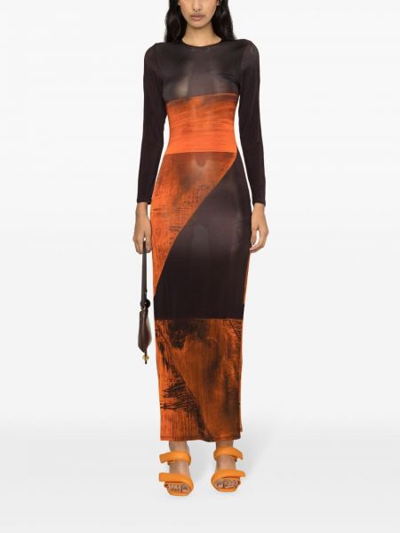 Robe longue à imprimé à motifs abstraits Louisa Ballou