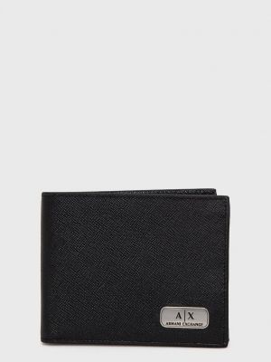 Usnjena denarnica Armani Exchange črna