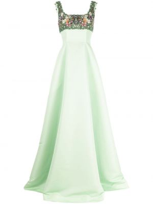 Вечерна рокля с мъниста Mary Katrantzou зелено