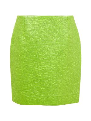 Mini spódniczka z wysoką talią żakardowa Dries Van Noten zielona