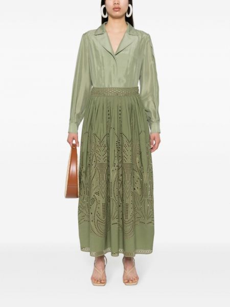 Midi sukně Alberta Ferretti zelené