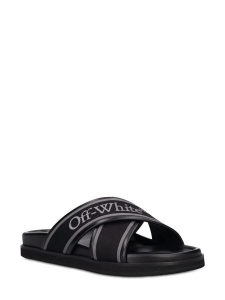 Usnjene sandali Off-white črna