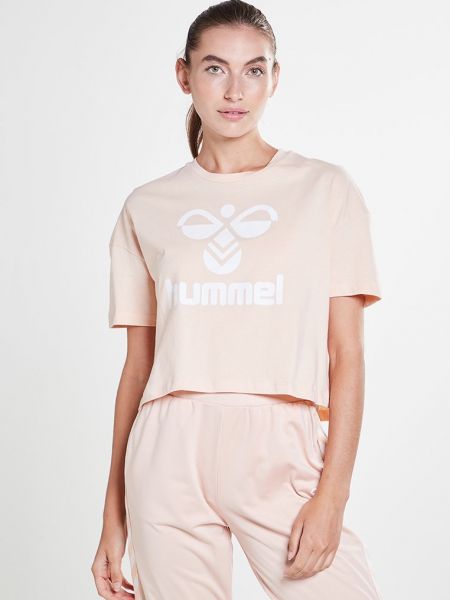 Koszulka z nadrukiem Hummel różowa