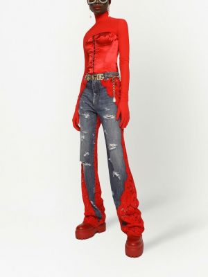 Krajkové květinové džíny relaxed fit Dolce & Gabbana