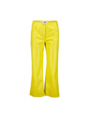 Żółte spodnie ze skóry ekologicznej Msgm