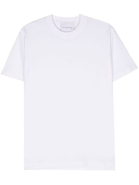 Памучна тениска бродирана John Richmond бяло