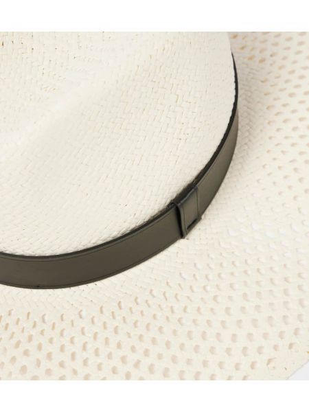 Плетена кожена шапка Max Mara бяло