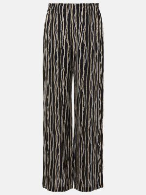 Pantaloni de mătase cu imagine Chloé negru