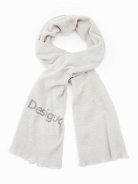 Однотонный шарф Desigual белый