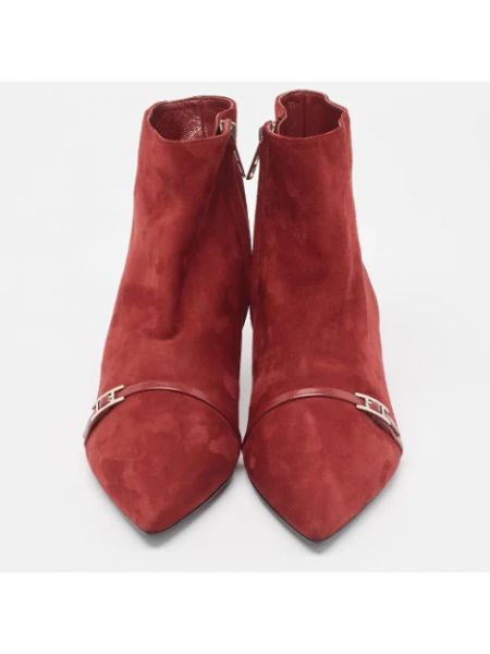 Botas de agua de cuero Hermès Vintage rojo