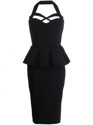 Midi šaty s volány Chiara Boni La Petite Robe černé