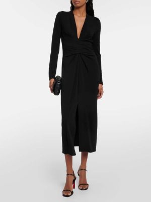Βελούδινη μίντι φόρεμα από ζέρσεϋ Velvet μαύρο