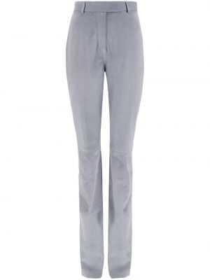 Semišové rovné kalhoty Ferragamo šedé
