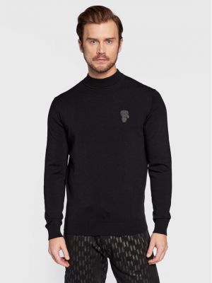 Пуловер slim Karl Lagerfeld черно