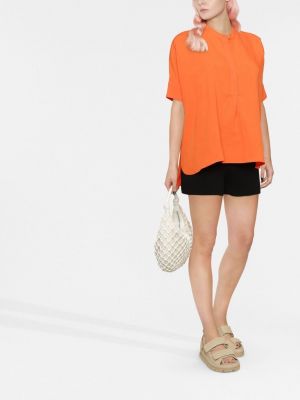 Lněná košile Blanca Vita oranžová