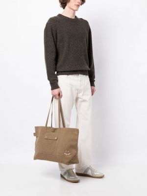 Shopper handtasche aus baumwoll mit print Ps Paul Smith braun