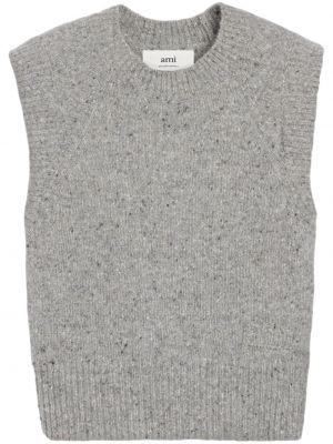 Débardeur en tricot Ami Paris gris