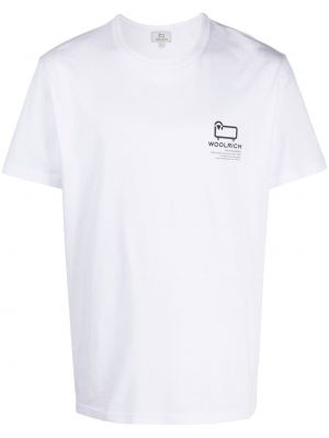 Majica s printom Woolrich bijela