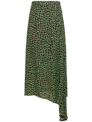 Zelené viskózové midi sukně Msgm