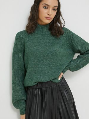 Vila pulóver női, zöld, garbónyakú