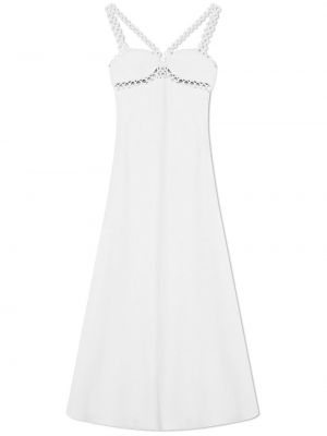 Midi šaty na zip z polyesteru Jonathan Simkhai - bílá