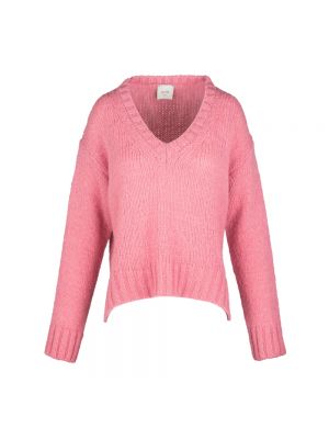 Sweter z dekoltem w serek Alysi różowy